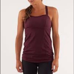 Lululemon Size 8 Tank Catch Me Tank Bordeaux Drama, Crossover Adjustable Straps